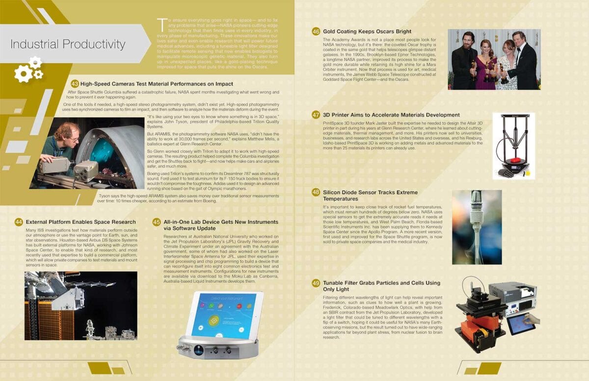 NASA Spinoff Magazine spread